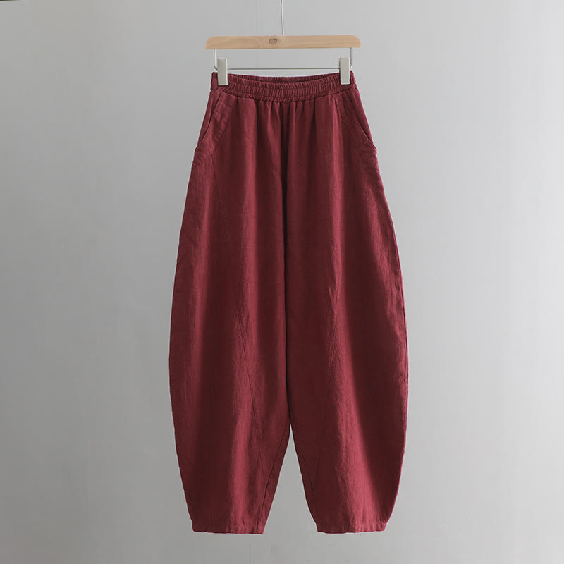 Pantalones de yoga holgados tipo harén con bolsillos y color liso de Mythstone 