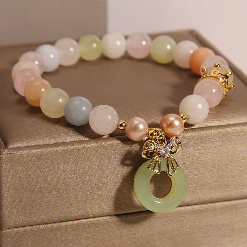 Mythstone Morganite Peace Buckle Jade Confidence Bracelet