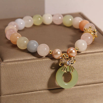 Mythstone Morganite Peace Buckle Jade Confidence Bracelet