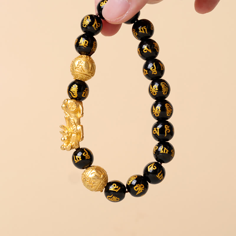 MythStone FengShui PiXiu Obsidian Wealth Bracelet