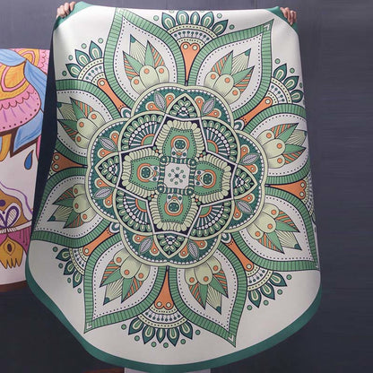 Mythstone Tibetan Lotus Mandala Enlightenment Foldable Natural Rubber Yoga Mat Decoration