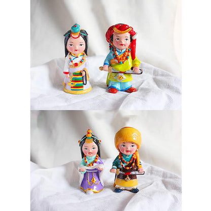 Figuras tibetanas pintadas a mano de Mythstone, adorno creativo para decoración del hogar, la oficina y el automóvil