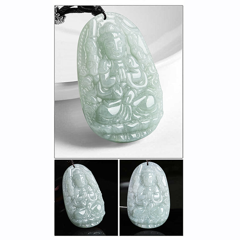 Colgante de jade de Buda natal del zodíaco chino con piedra mitológica que representa la prosperidad y la riqueza