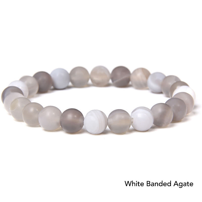 Natural Agate Stone Crystal Balance Beaded Bracelet