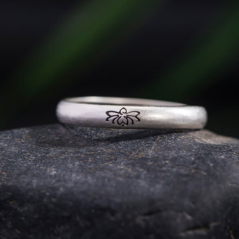 Mythstone 925 Sterling Silver Lotus Flower Enlightenment Ring