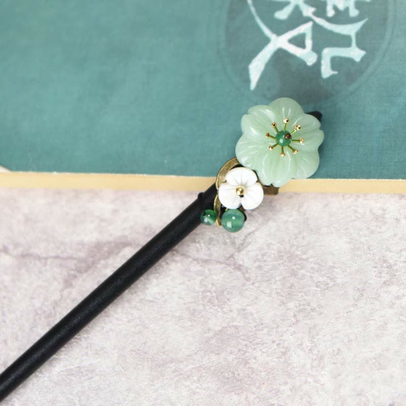 Mythstone Green Aventurine Flower Agate Positivity Hairpin Decoration