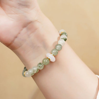 Pulsera de la suerte de calcedonia y jade Tianshan natural Mythstone