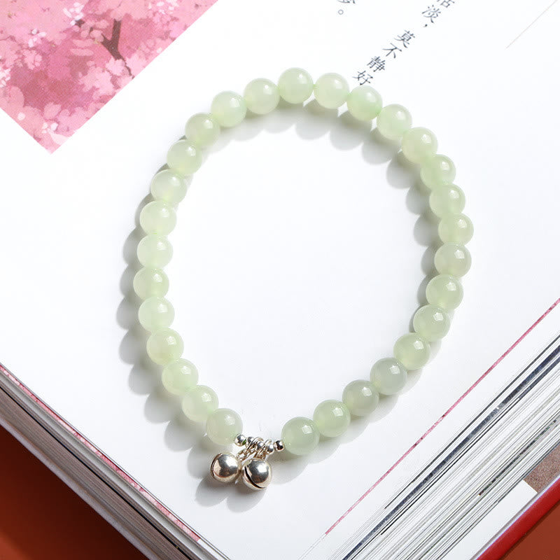 Mythstone 925 Sterling Silver Plated Gold Natural Hetian Jade Bead Gourd Lotus Bamboo Fu Character Luck Bracelet