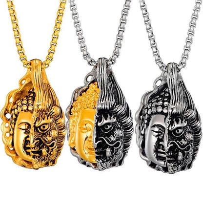 Mythstone Half Buddha Half Devil Powerful Necklace