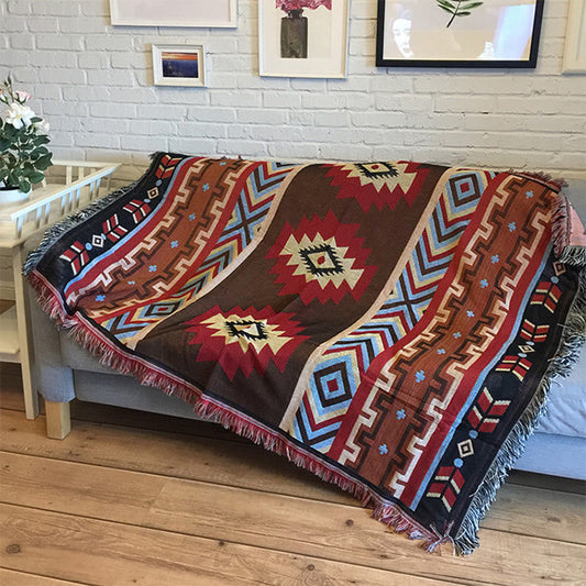 Mythstone Tibetan Geometric Hand-Dyed Craftsman Blanket