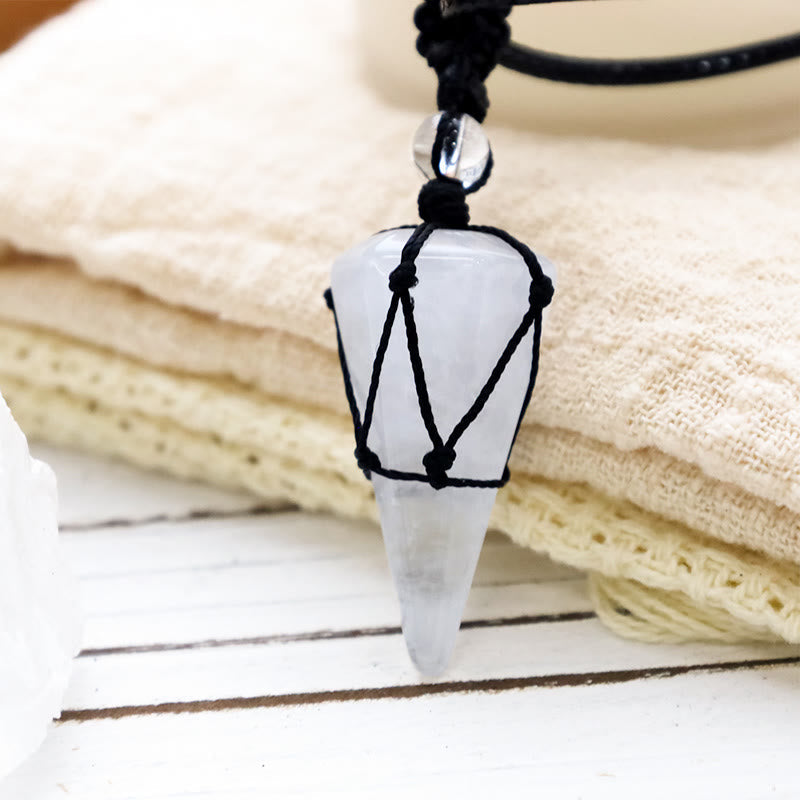 Mythstone Natural Stone Pointed Pendant Necklace