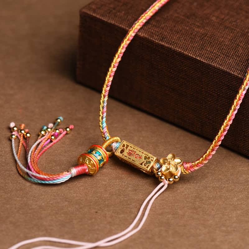 Mythstone Colorful String Copper Wealth Necklace Pendant