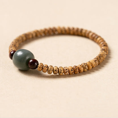 Mythstone Bodhi Seed Small Leaf Red Sandalwood Wisdom Bracelet