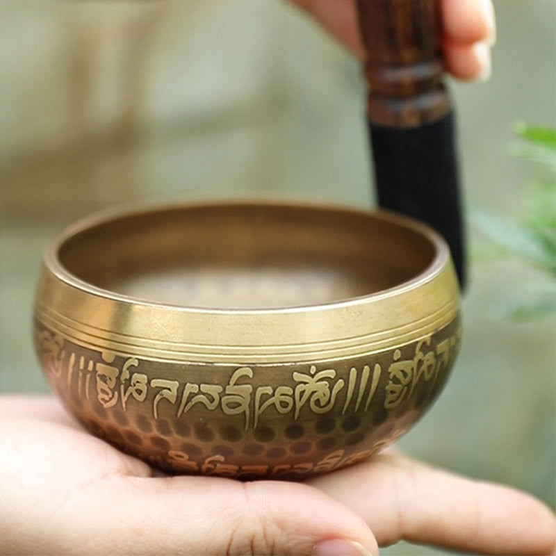 Mythstone Tibetan Sound Bowl Handcrafted for Yoga and Meditation Singing Bowl Set