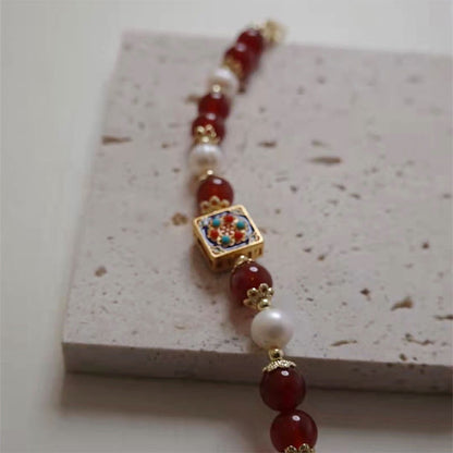 MythStone Red Agate Pearl Confidence Self-acceptance Bracelet