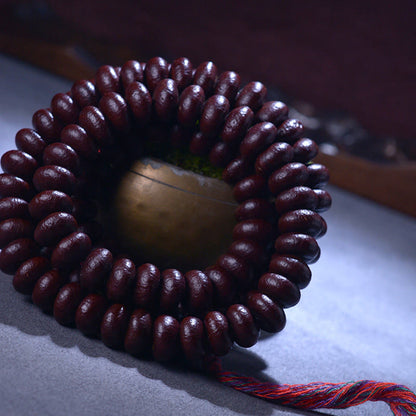 Mythstone Natural Tibet 108 Mala Beads Purple Bodhi Seed Wealth Bracelet