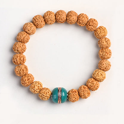 Pulsera de la riqueza y la buena suerte con la semilla de Bodhi de Rudraksha del Tíbet Mythstone