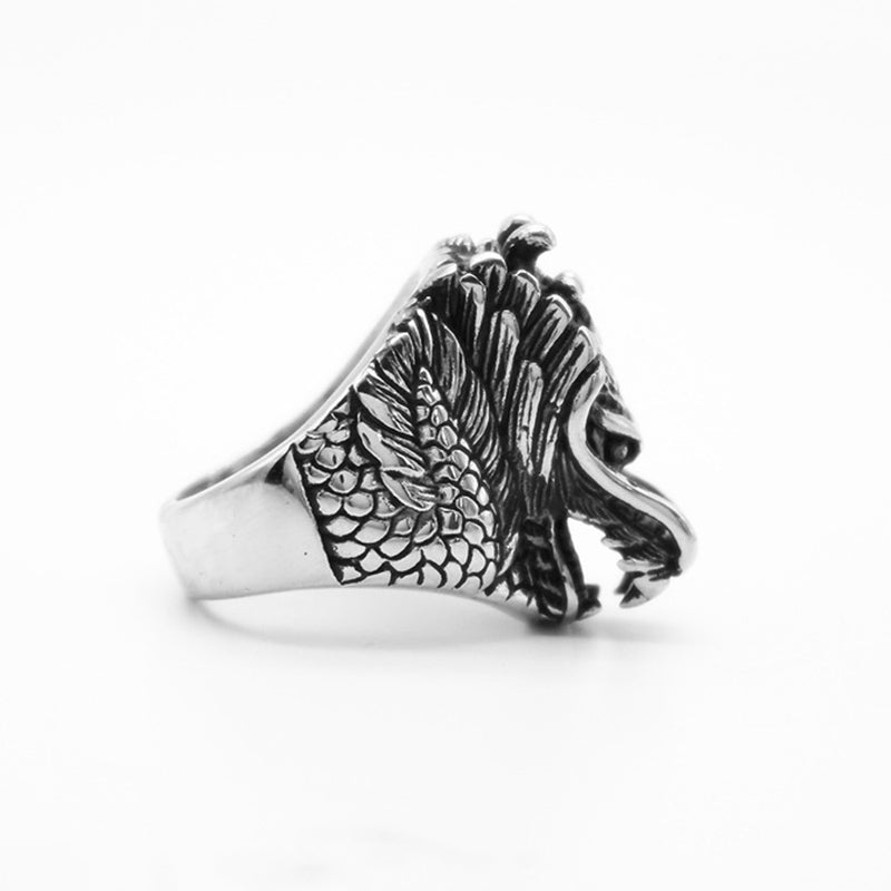 Anillo de acero y titanio Mythstone Dragon Balance