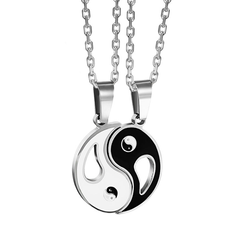 2 piezas de collar con colgante de Yin Yang para pareja