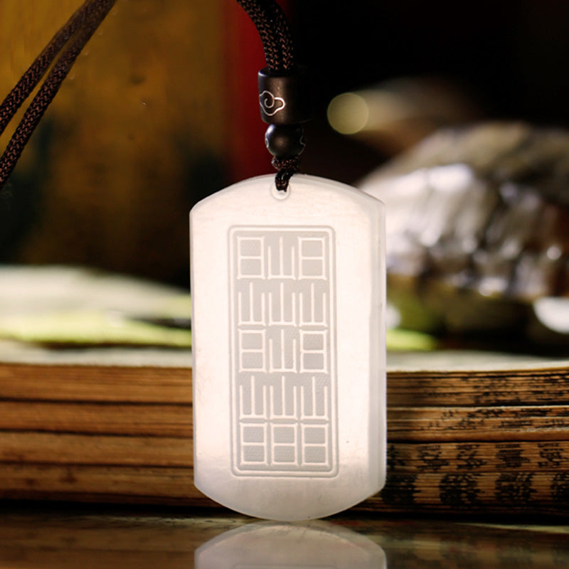 Mythstone White Jade PiXiu Yin Yang Luck Protection Necklace Pendant