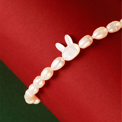 Mythstone Natural Pearl Cute Rabbit Sincerity Bracelet