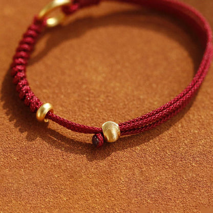 Mythstone Alloy Peace Buckle Luck Red String Bracelet