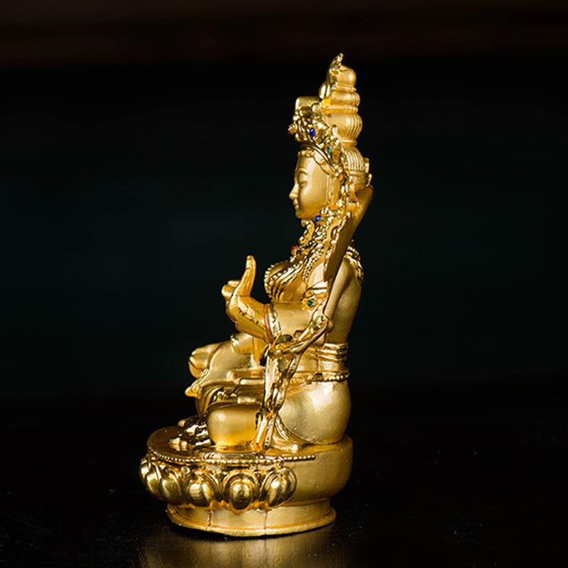 Mythstone Bodhisattva White Tara Hope Protection Gold Plated Statue Decoration