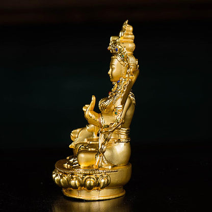 Mythstone Bodhisattva White Tara Hope Protection Gold Plated Statue Decoration