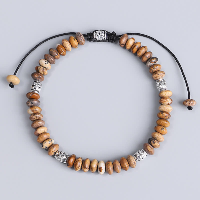 Mythstone Picture Jasper Positive Beads String Bracelet