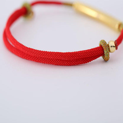 Mythstone Tibetan Buddhist Handmade Mani Mantra Lucky Red String Bracelet