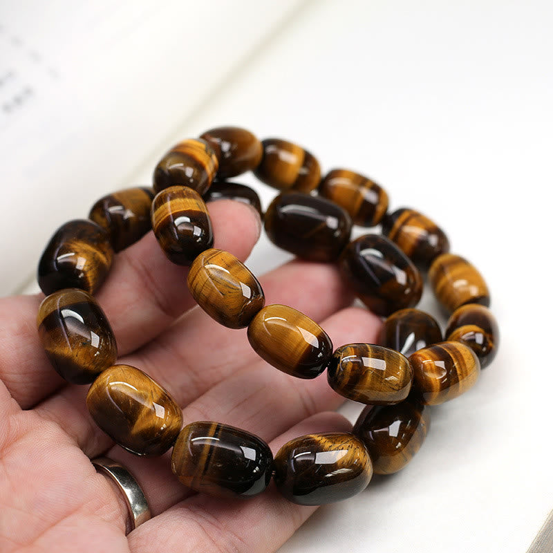 Mythstone Natural Tiger Eye Stone Integrity Willpower Bracelet