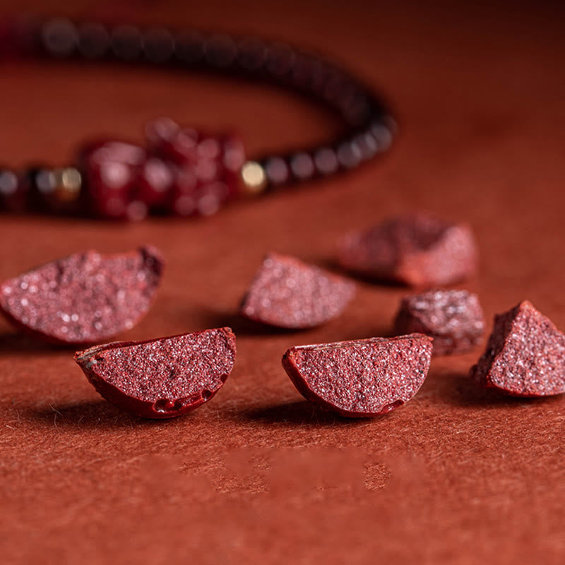 Mythstone Garnet Cinnabar PiXiu Blessing Calm String Bracelet