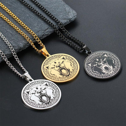 Animal Titanium Steel Chain Necklace Protection Pendant