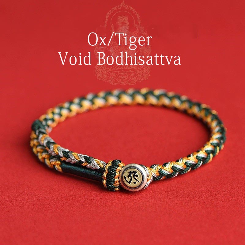 Pulsera de cuerda de protección de Buda natal del zodiaco chino del año del dragón hecha a mano en plata de ley 925 de Mythstone