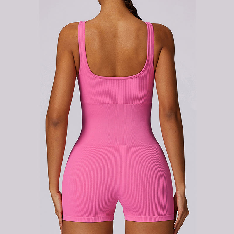 Mythstone Solid Seamless Jumpsuit Romper Sports Fitness Yoga Women Bodysuit