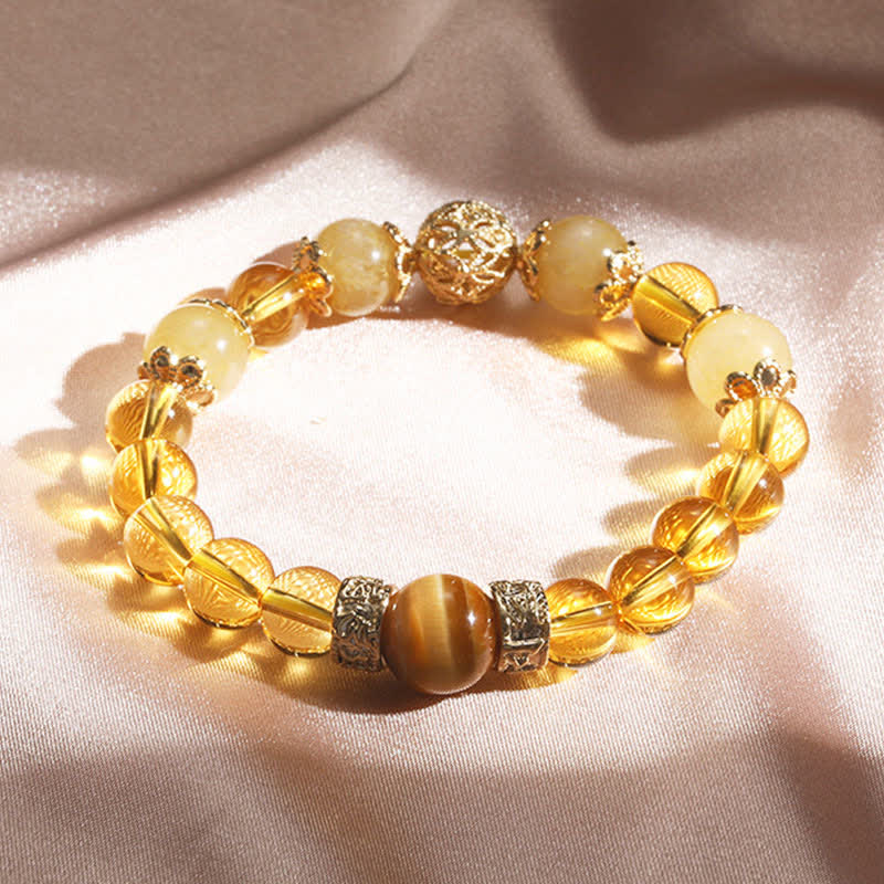 Mythstone Citrine Generosity Prosperity Beaded Bracelet