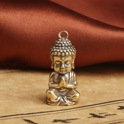 Mythstone Buddha Compassion Copper Keychain Pendant Decoration