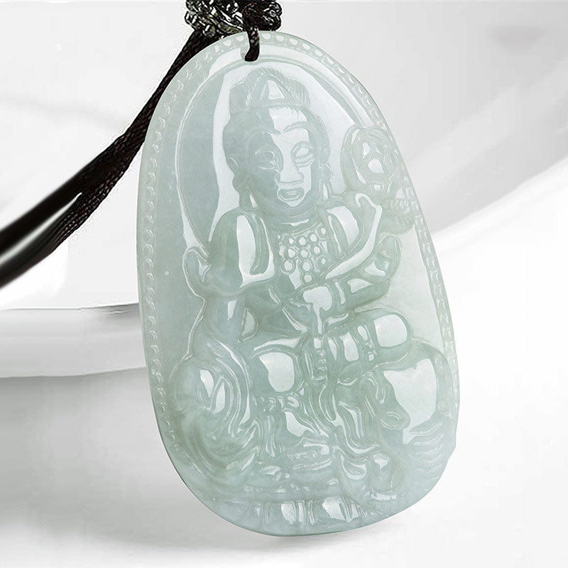 Colgante de jade de Buda natal del zodíaco chino con piedra mitológica que representa la prosperidad y la riqueza