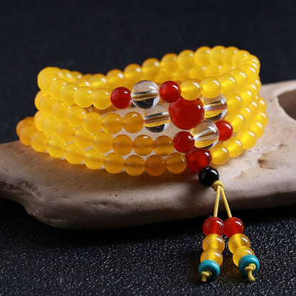 Mythstone 108 Mala Beads Yellow Chalcedony Harmony Bracelet