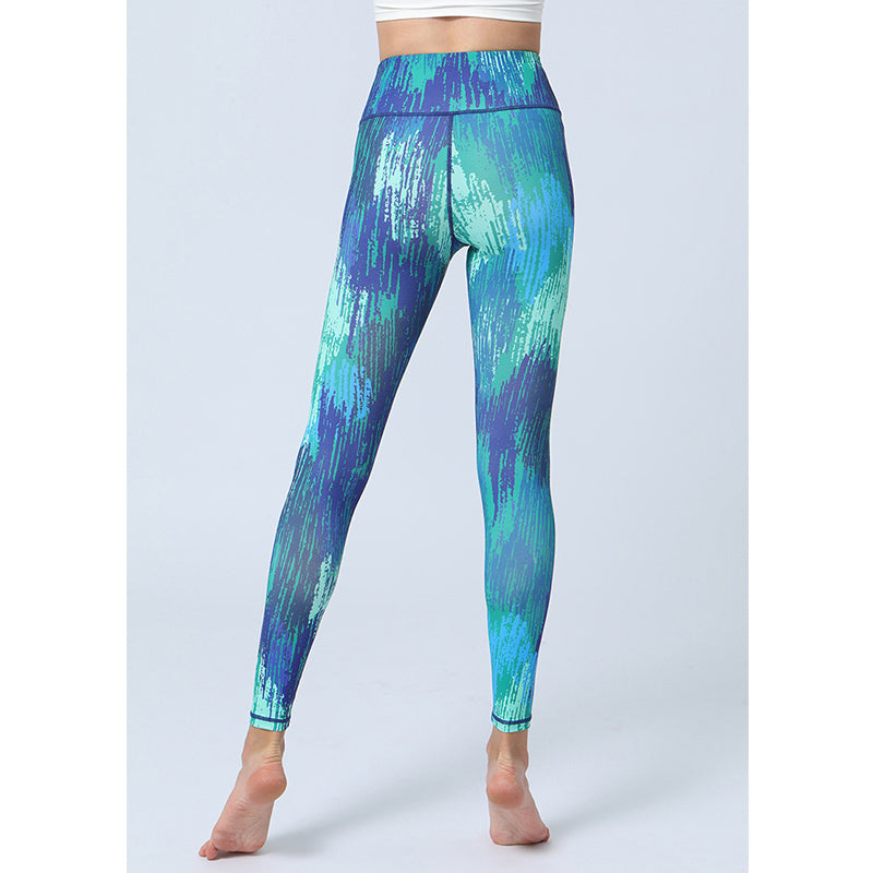 Pantalones con estampado de hojas de Mythstone, mallas deportivas de cintura alta para yoga y fitness, pantalones de yoga para mujer 