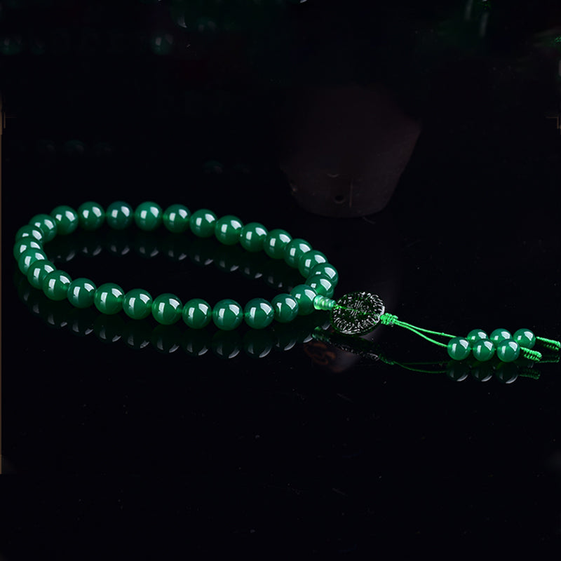 Mythstone Natural Green Agate Wrist Mala Manifestation Pocket Mala Car Decoration