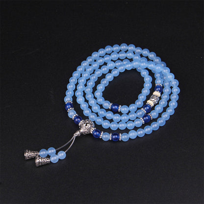 Mythstone 108 Beads Blue Crystal Healing Bracelet Mala