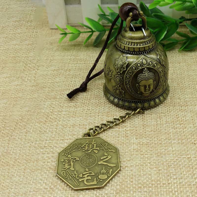 Mythstone Feng Shui Buddha Koi Fish Dragon Elephant Wind Chime Bell Luck Wall Hanging Decoration