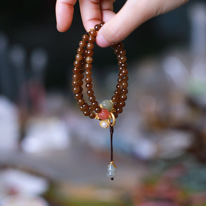 Mythstone Jade Butterfly Gourd Prosperity Luck Bracelet Necklace