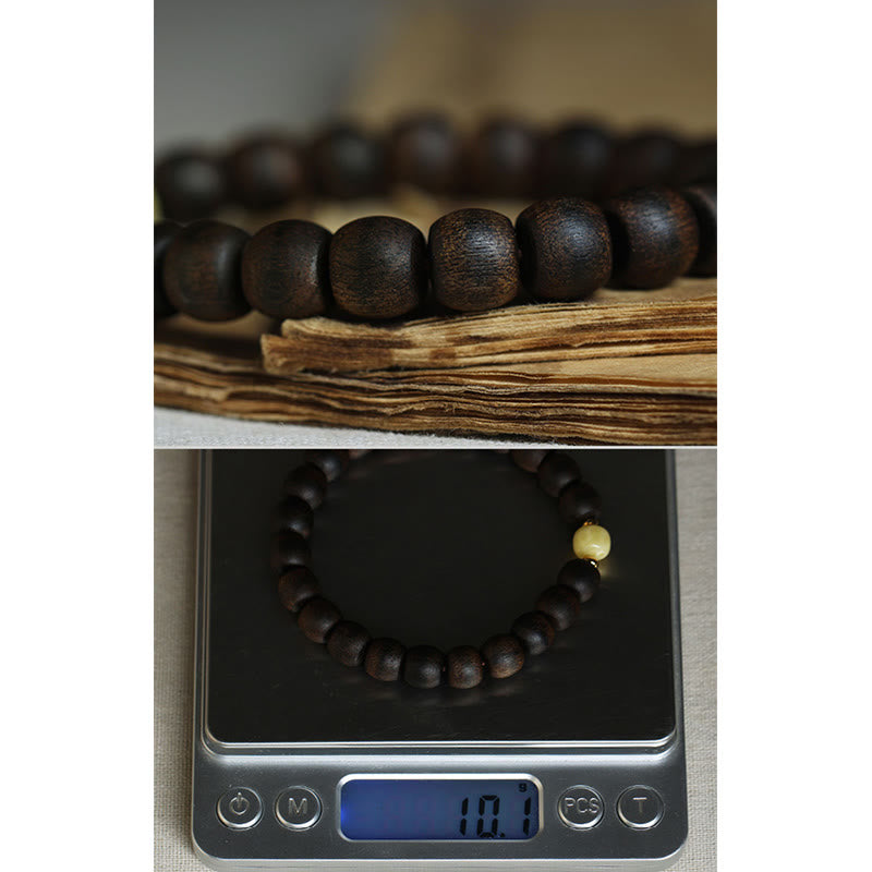 Mythstone Rare Brunei Agarwood Amber Balance Peace Calm Bracelet