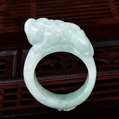 Mythstone Fengshui Wealth Jade PiXiu Luck Ring