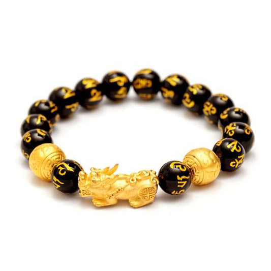 MythStone FengShui PiXiu Obsidian Wealth Bracelet