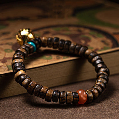 Mythstone Agarwood Red Agate Turquoise Balance Strength Bracelet