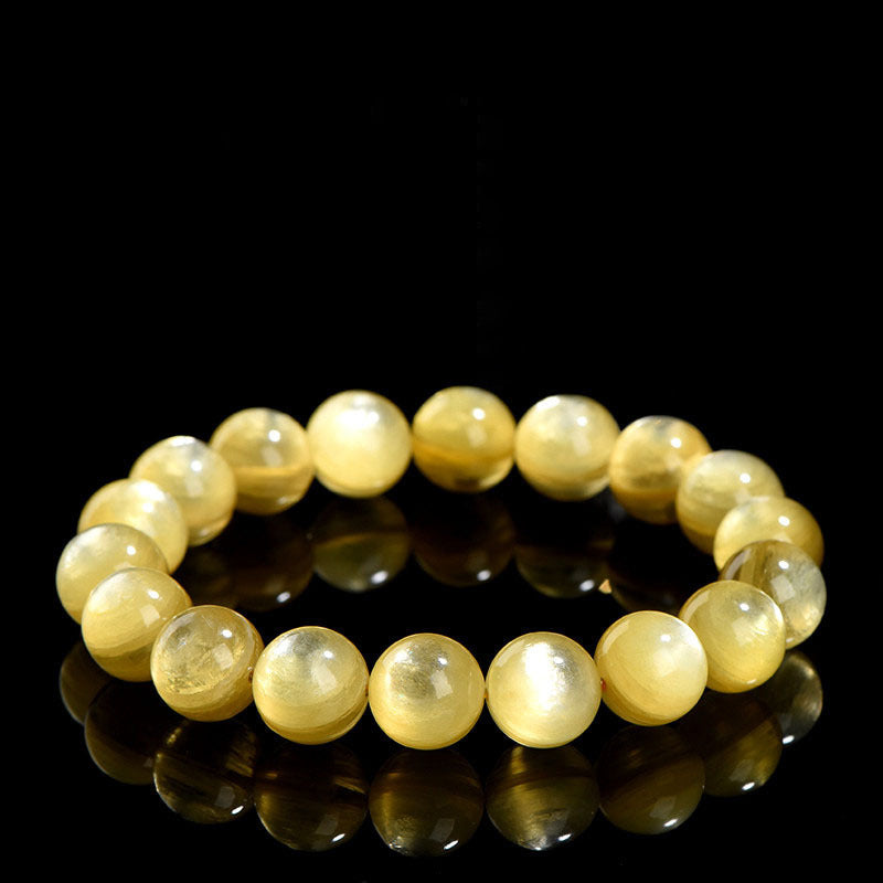 Mythstone Natural Golden Lepidolite Protection Prosperity Bracelet