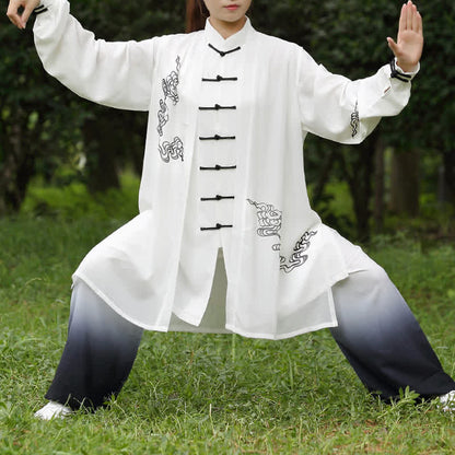 Mythstone Auspicious Clouds Gradient Meditation Prayer Spiritual Zen Tai Chi Qigong Practice Women's Clothing Set